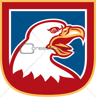 American Bald Eagle Head Shield Retro