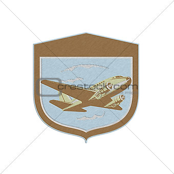 Metallic DC10 Propeller Airplane Flying Shield Retro