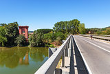 Bridge across Tanaro river in Italy.