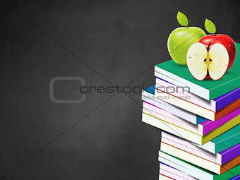 Blackboard and books