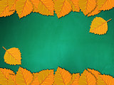 Chalkboard with yellow leaves
