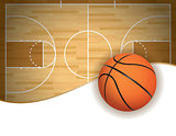 Basketball Court and Ball Background