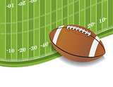 American Football Field and Ball Background