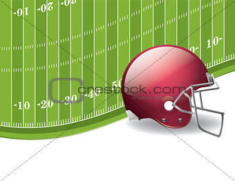 American Football Field and Helmet Background
