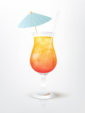 Realistic illustration of the Malibu Sunset  cocktail, vector, EPS 10