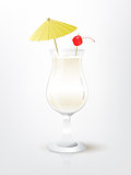 Realistic illustration of the Pina Colada cocktail, vector, EPS 10