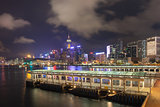 Hong Kong Central Ferry Pier at Night