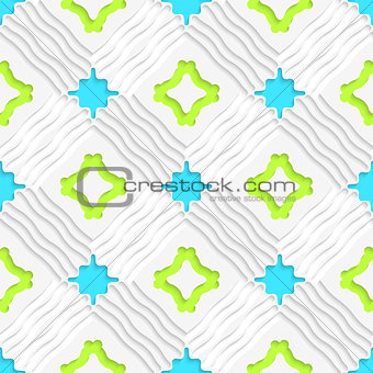 Wavy lines with blue and green seamless