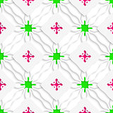 Wavy lines with pink and green seamless