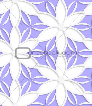 White floral detailed with purple seamless
