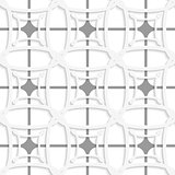 White geometric ornament with gray net seamless