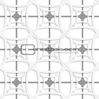 White geometric ornament with gray net seamless