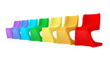 Colorful modern plastic chairs