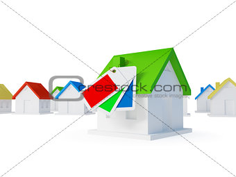 Colorful 3d small houses.