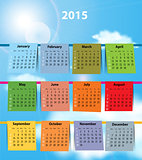 Colorful calendar for 2015