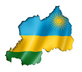 Rwanda flag map