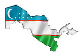 Uzbekistan flag map