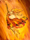 Oil painting on Canvas, Fire ballerina