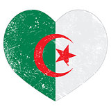 Algeria retro heart shaped flag