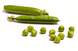 Green peas and pods