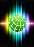 Globe on Abstract Spectrum Background