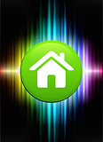 House Icon Button on Abstract Spectrum Background