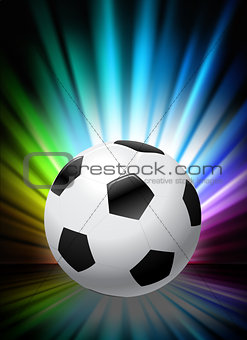 Soccer Ball on Abstract Spectrum Background