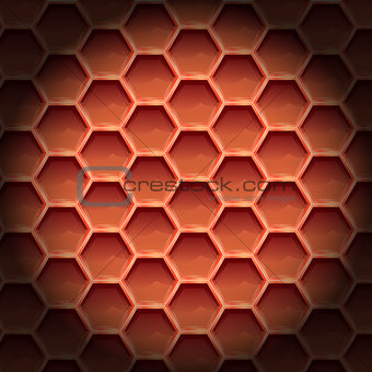 Create orange color honeycomb background texture