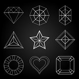 General gem shape icons on dark background