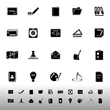 Writing related icons on white background
