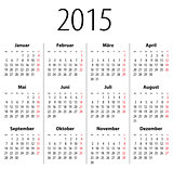 German Solid calendar for 2015