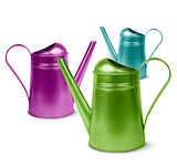 Colorful watering cans