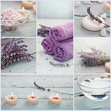 Lavender spa collage
