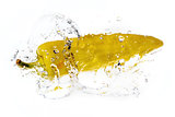 yellow pepper with water splash 