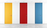 Three colorful full height door