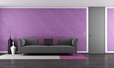 Purple lounge with modern couch
