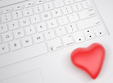 Red heart on the keyboard