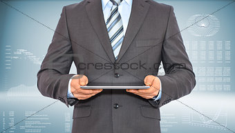 Businessman with tablet pc