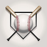 Baseball, Bat, Homeplate Illustration