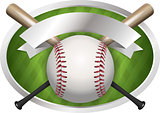 Baseball and Bat Emblem Illustration