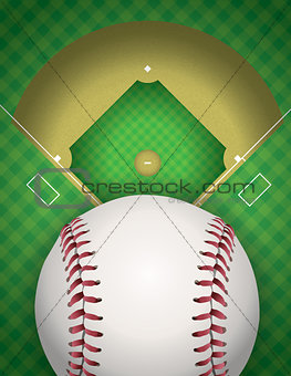 Baseball and Baseball Field Illustration
