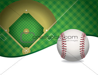 Baseball and Baseball Field Background Illustration