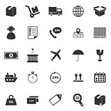 Logistics icons on white background