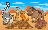 african mammals animals cartoon illustration