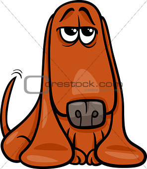 funny basset dog cartoon illustration
