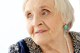 Elderly woman with happy face