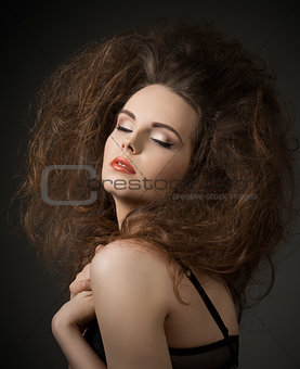 sexy woman with creative hair-style 