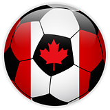 Canada Flag with Soccer Ball Background