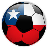 Chile Flag with Soccer Ball Background