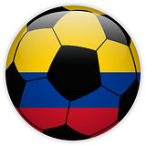 Colombia Flag with Soccer Ball Background